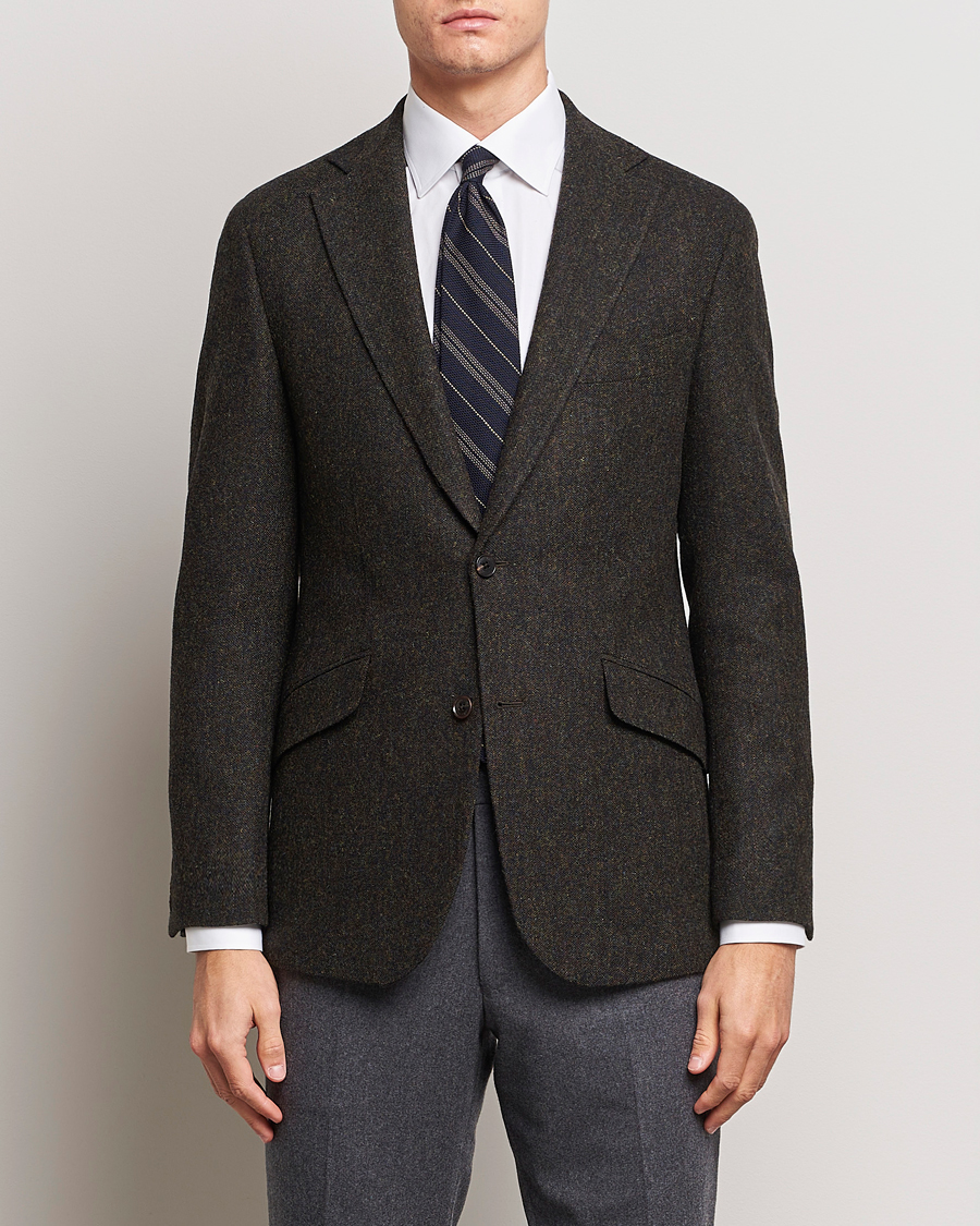 Homme | Blazers | Walker Slater | Edward Wool Donegal Blazer Dark Brown