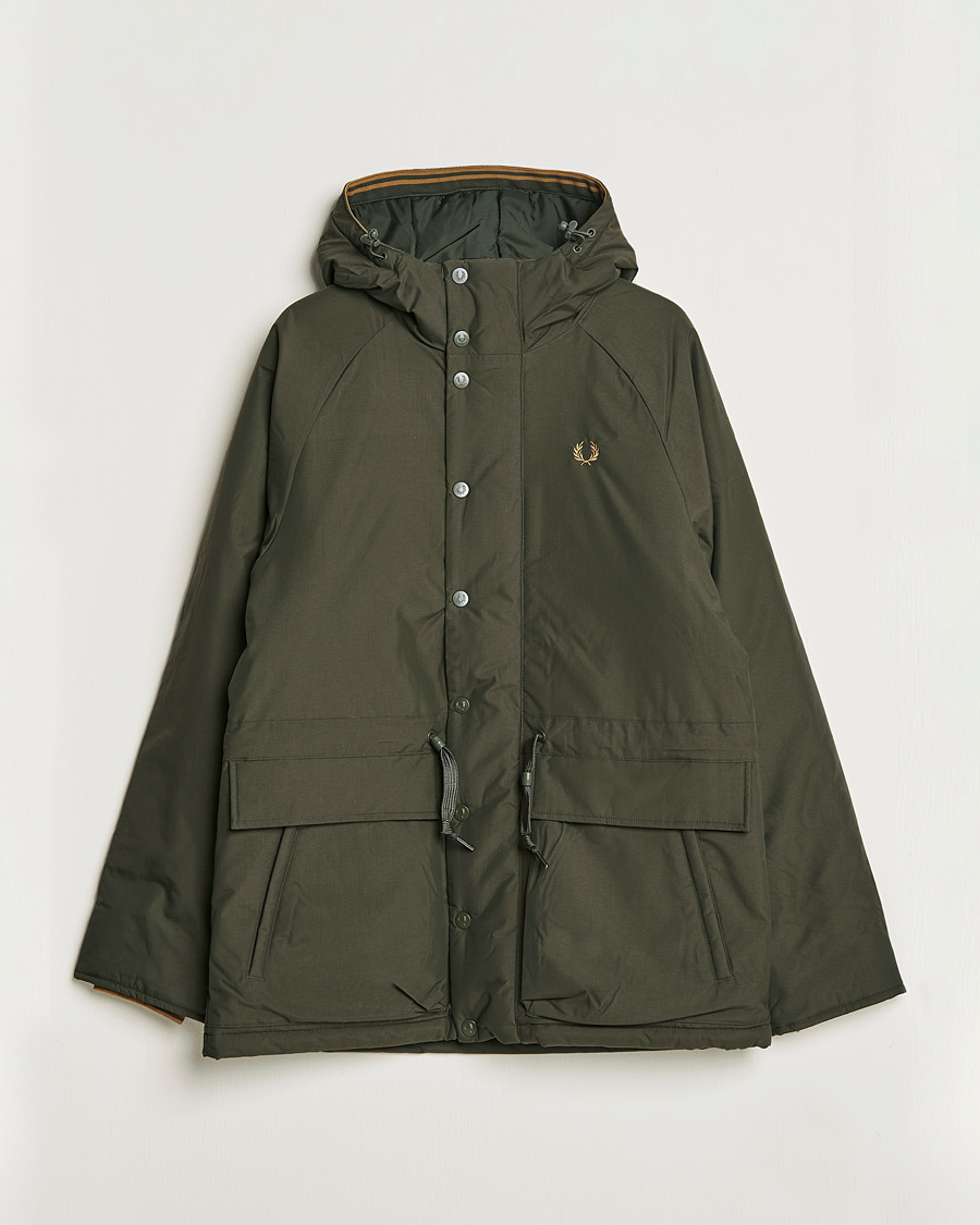 Homme | Manteaux Et Vestes | Fred Perry | Padded Zip Through Parka Hunting Green