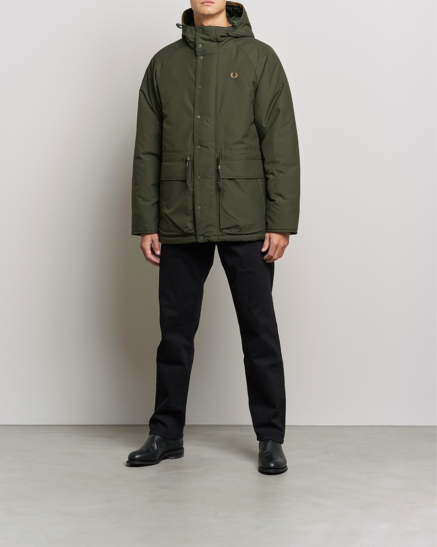 Homme | Manteaux Et Vestes | Fred Perry | Padded Zip Through Parka Hunting Green