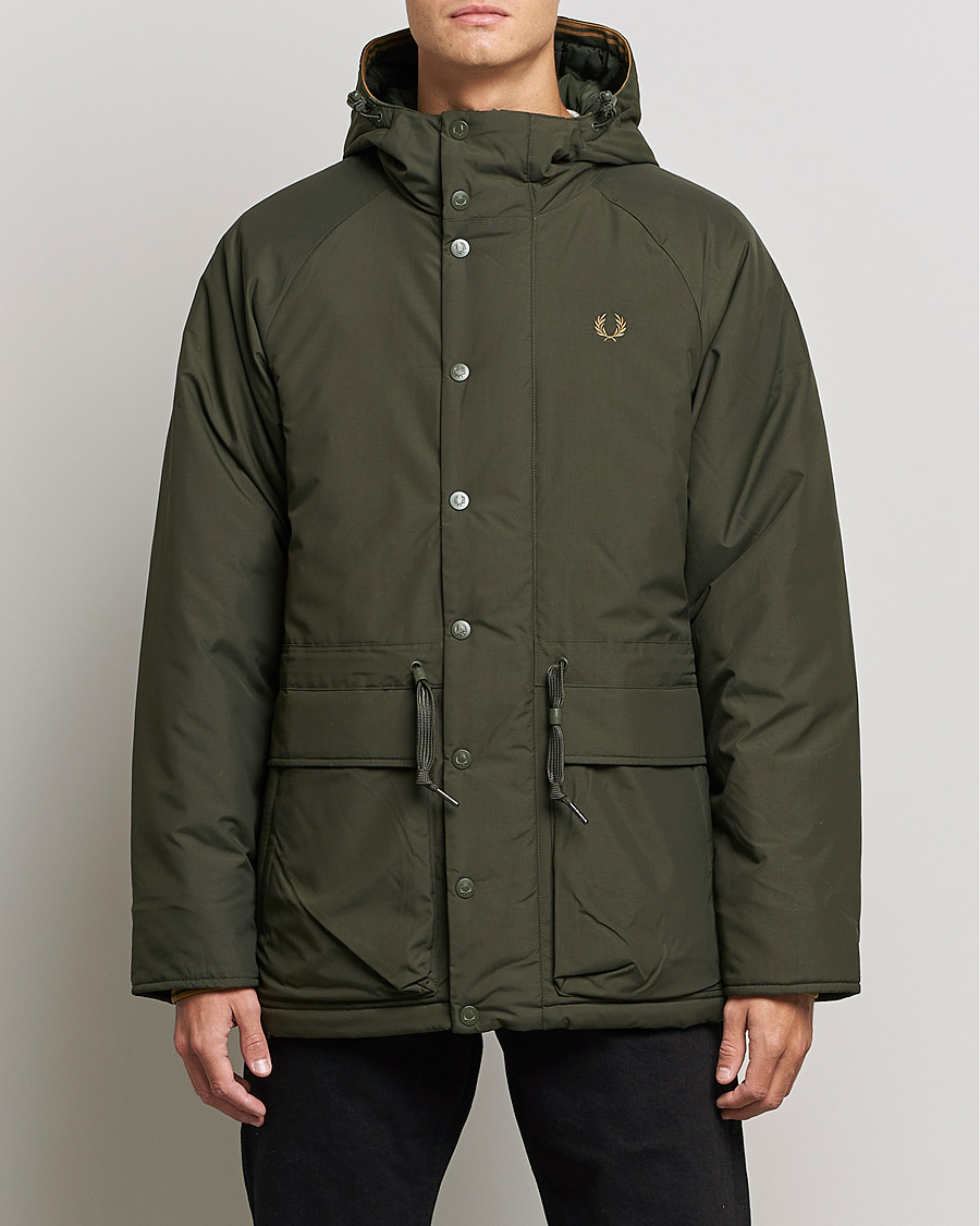 Homme | Manteaux Et Vestes | Fred Perry | Padded Zip Through Parka Hunting Green
