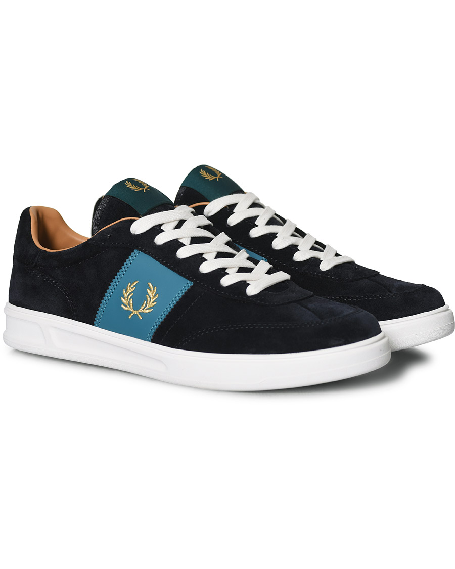 Homme | Fred Perry Suede Panel Sneakers Navy | Fred Perry | Suede Panel Sneakers Navy