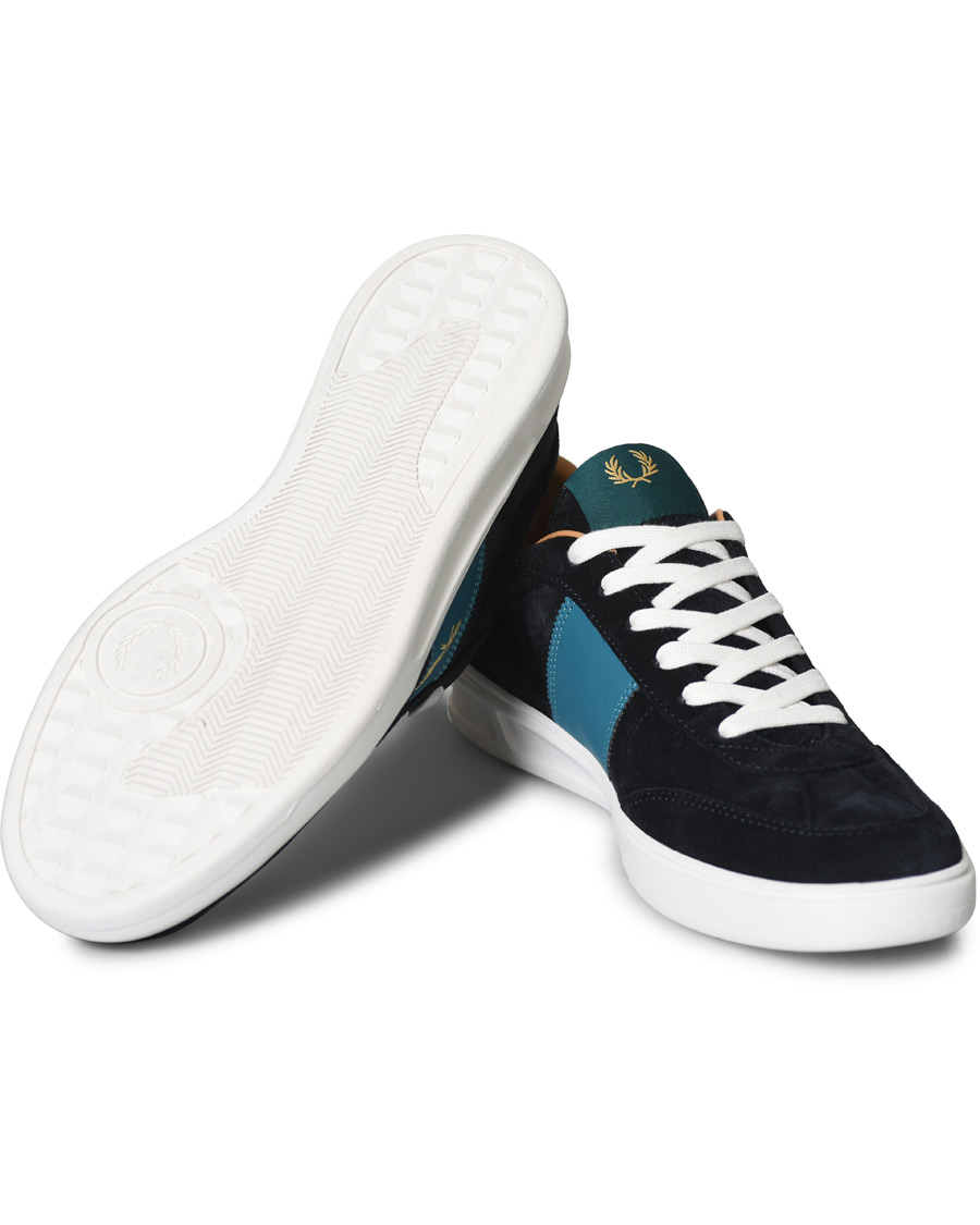Homme | Fred Perry Suede Panel Sneakers Navy | Fred Perry | Suede Panel Sneakers Navy
