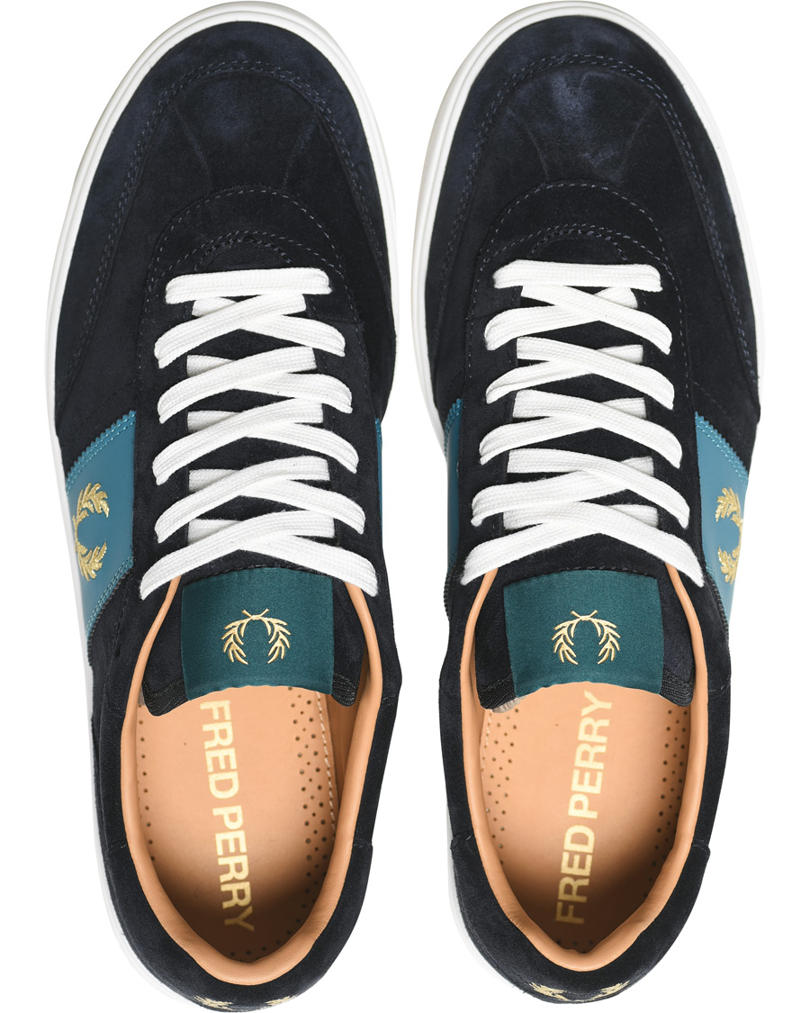 Homme | Fred Perry Suede Panel Sneakers Navy | Fred Perry | Suede Panel Sneakers Navy