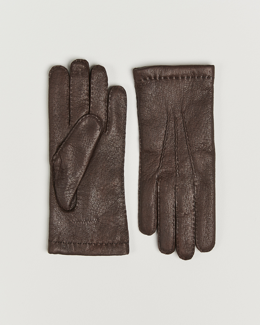 Homme | Hestra Peccary Handsewn Cashmere Glove Espresso | Hestra | Peccary Handsewn Cashmere Glove Espresso