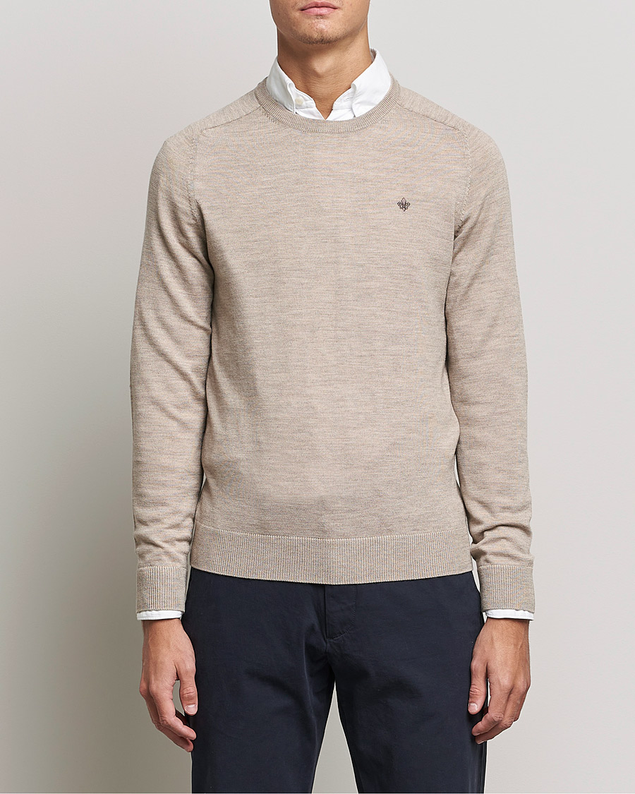 Homme | Pulls Et Tricots | Morris | Merino O-Neck Khaki Melange