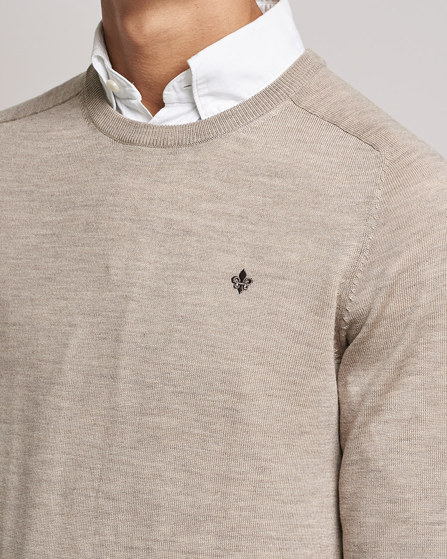 Homme | Pulls Et Tricots | Morris | Merino O-Neck Khaki Melange