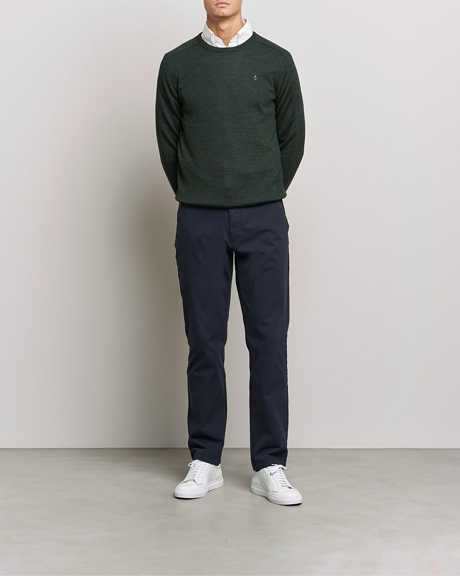 Homme | Pulls Et Tricots | Morris | Merino O-neck Olive Melange