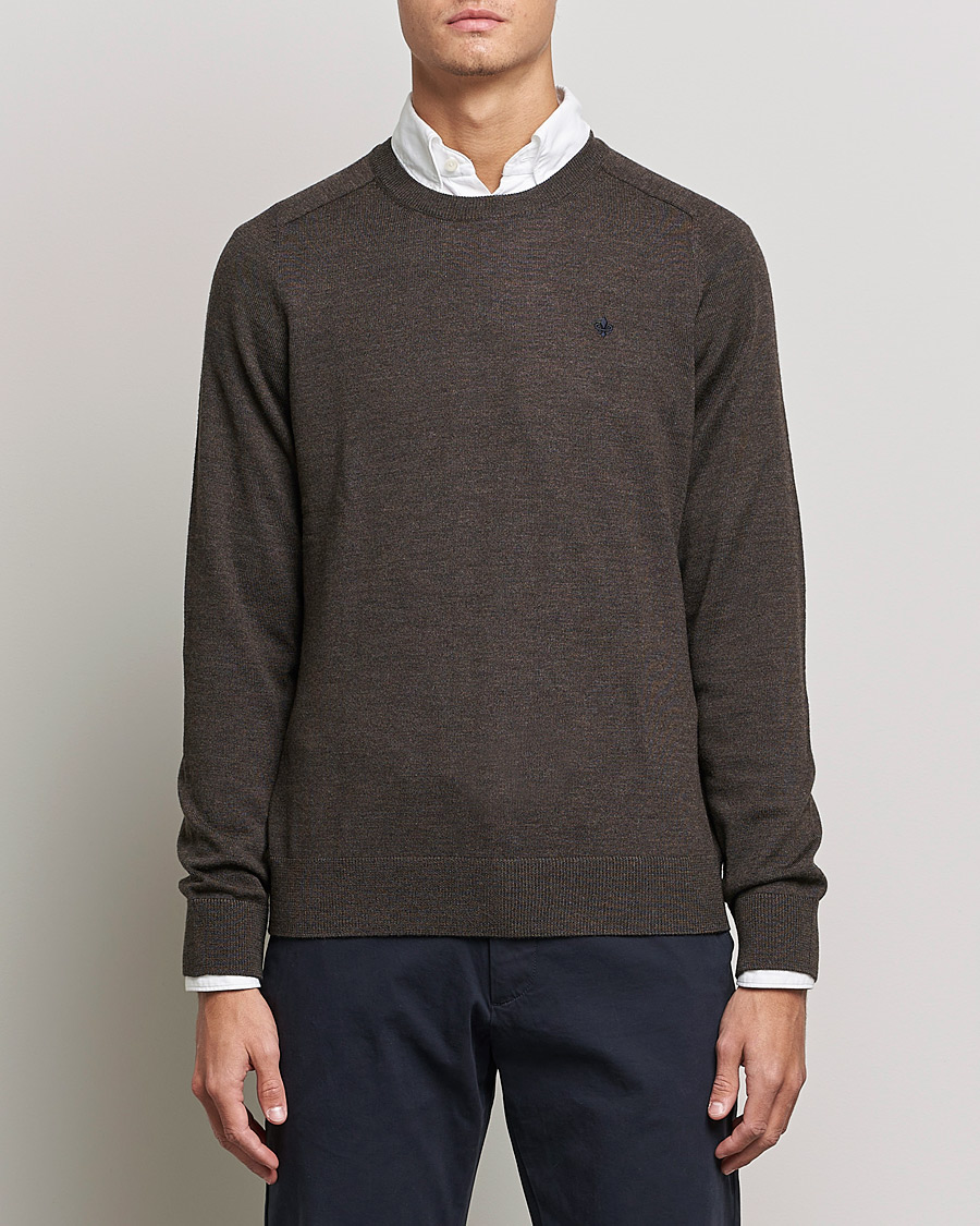 Homme | Pulls Et Tricots | Morris | Merino O-neck Brown Melange