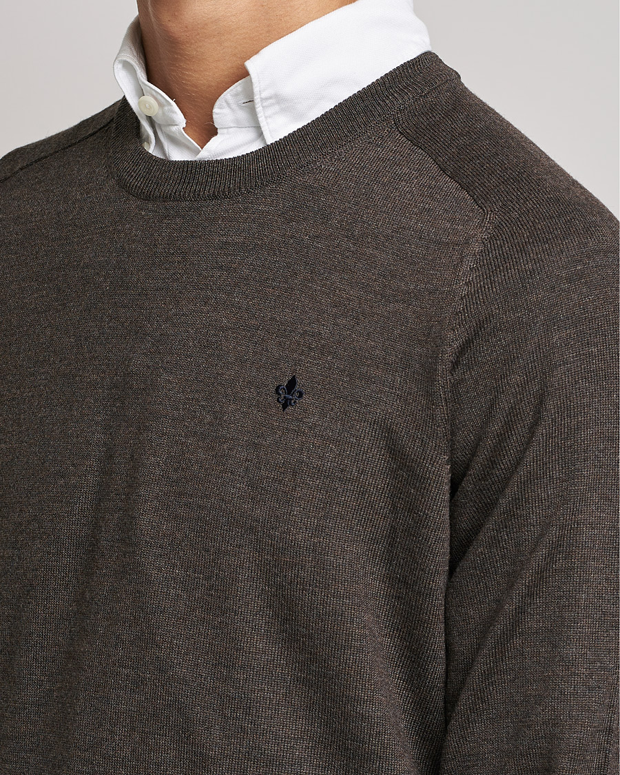 Homme | Pulls Et Tricots | Morris | Merino O-neck Brown Melange
