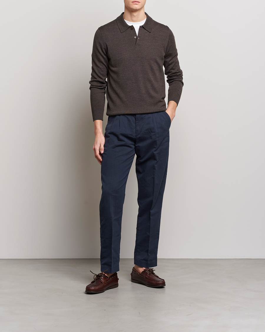 Homme | Pulls Et Tricots | Morris | Merino Polo Knit Brown