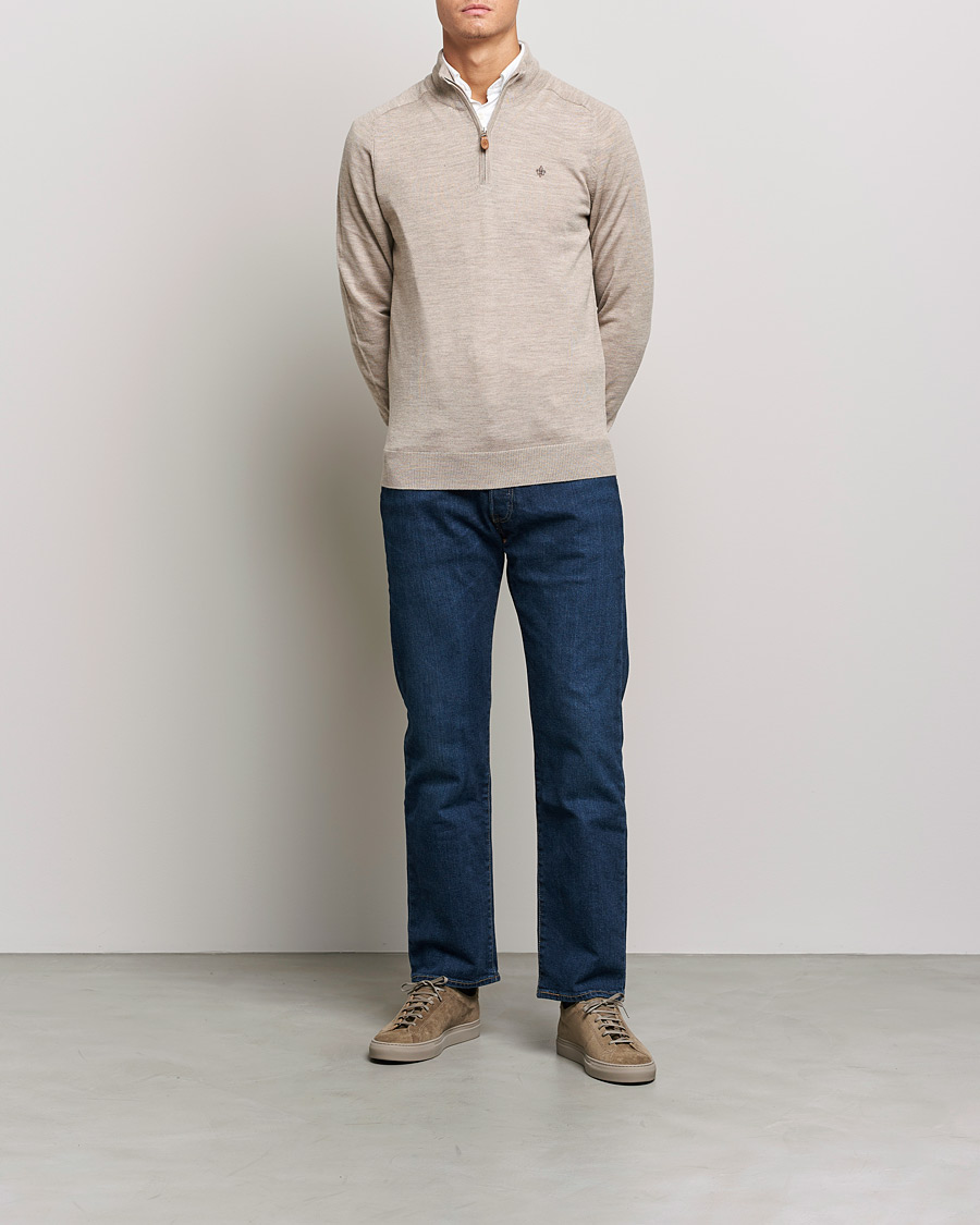 Homme | Pulls Et Tricots | Morris | John Merino Half Zip Khaki