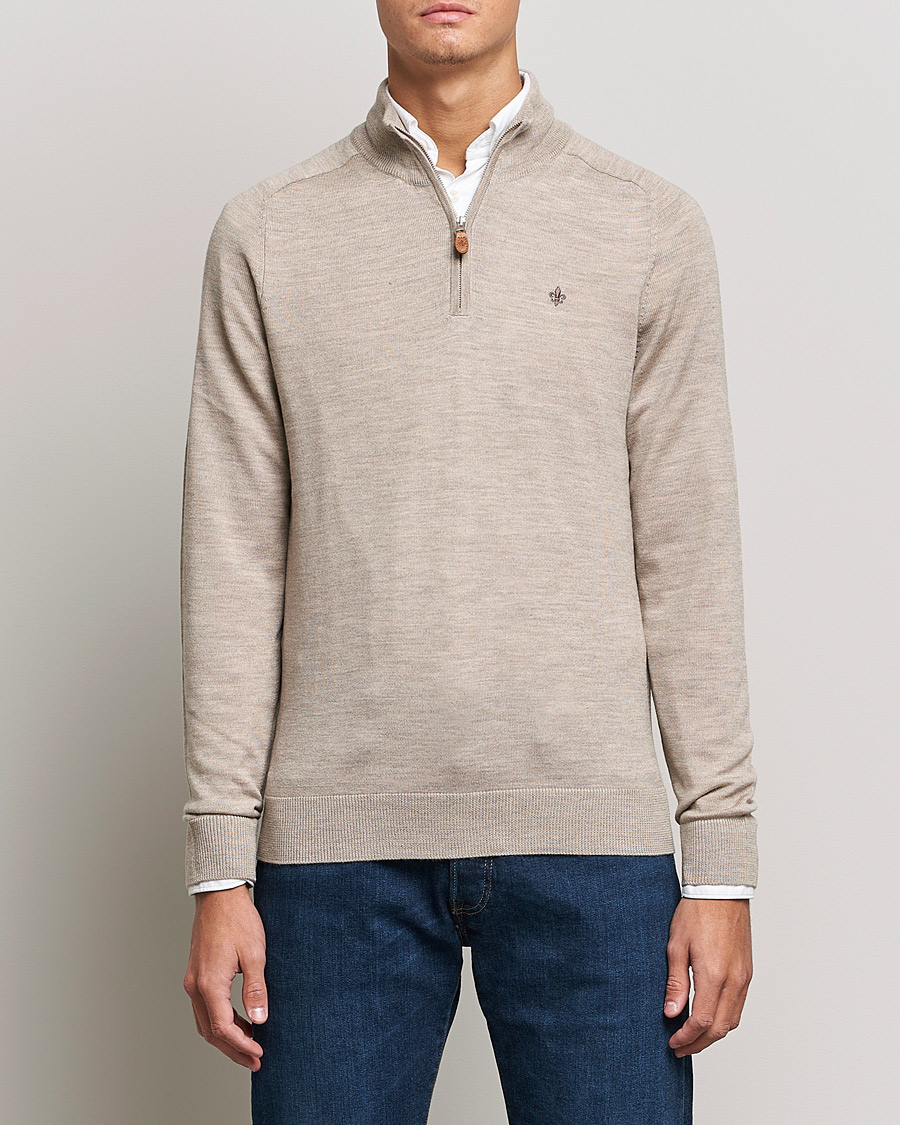 Homme | Pulls Et Tricots | Morris | John Merino Half Zip Khaki