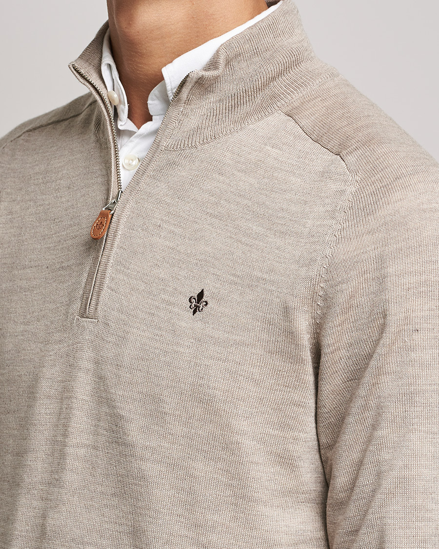 Homme | Pulls Et Tricots | Morris | John Merino Half Zip Khaki