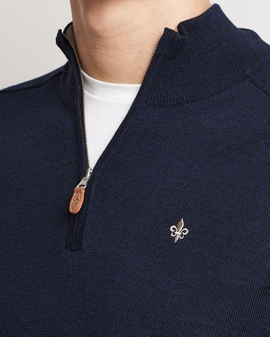 Homme | Pulls Et Tricots | Morris | John Merino Half Zip Navy