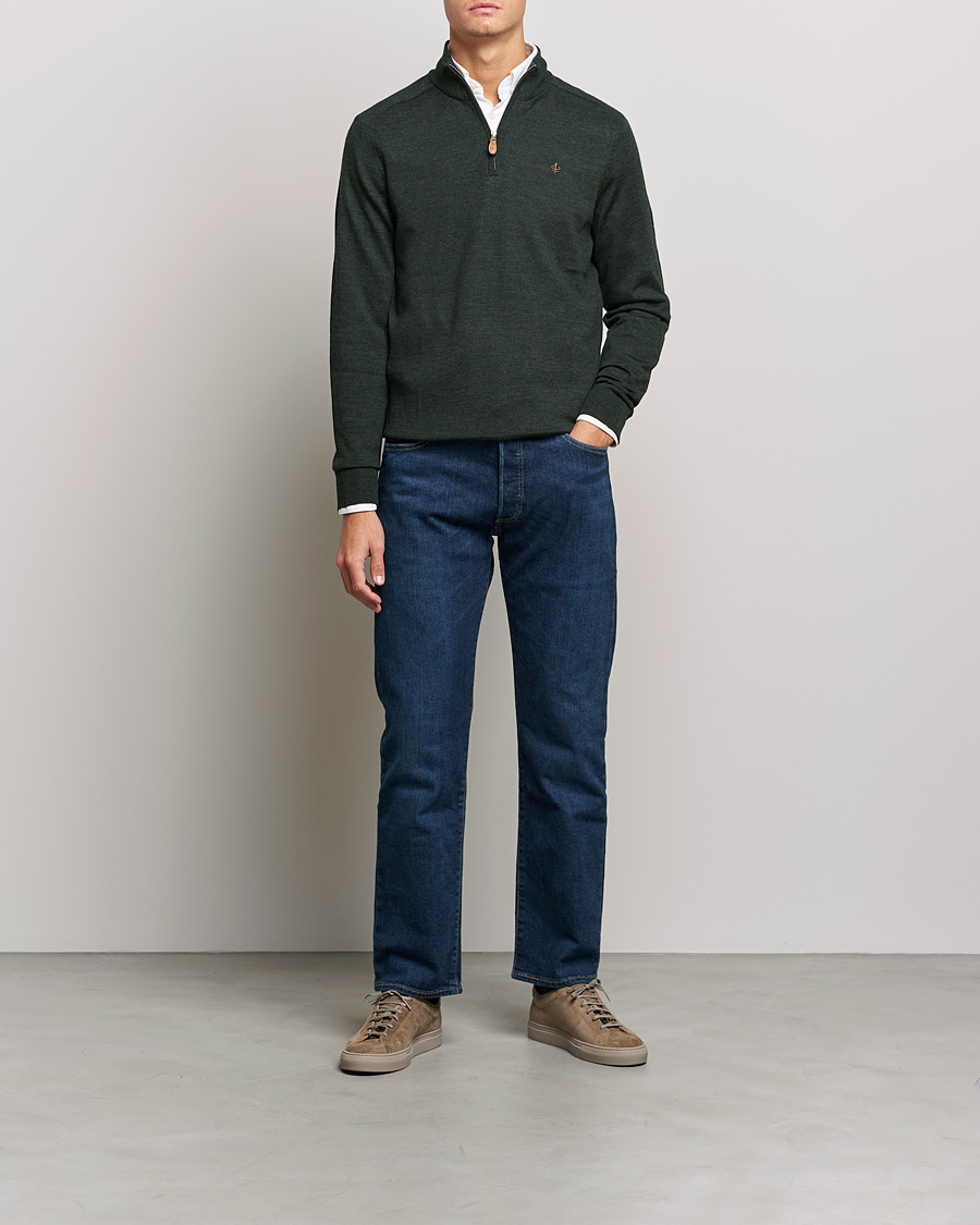 Homme | Pulls Et Tricots | Morris | John Merino Half Zip Olive