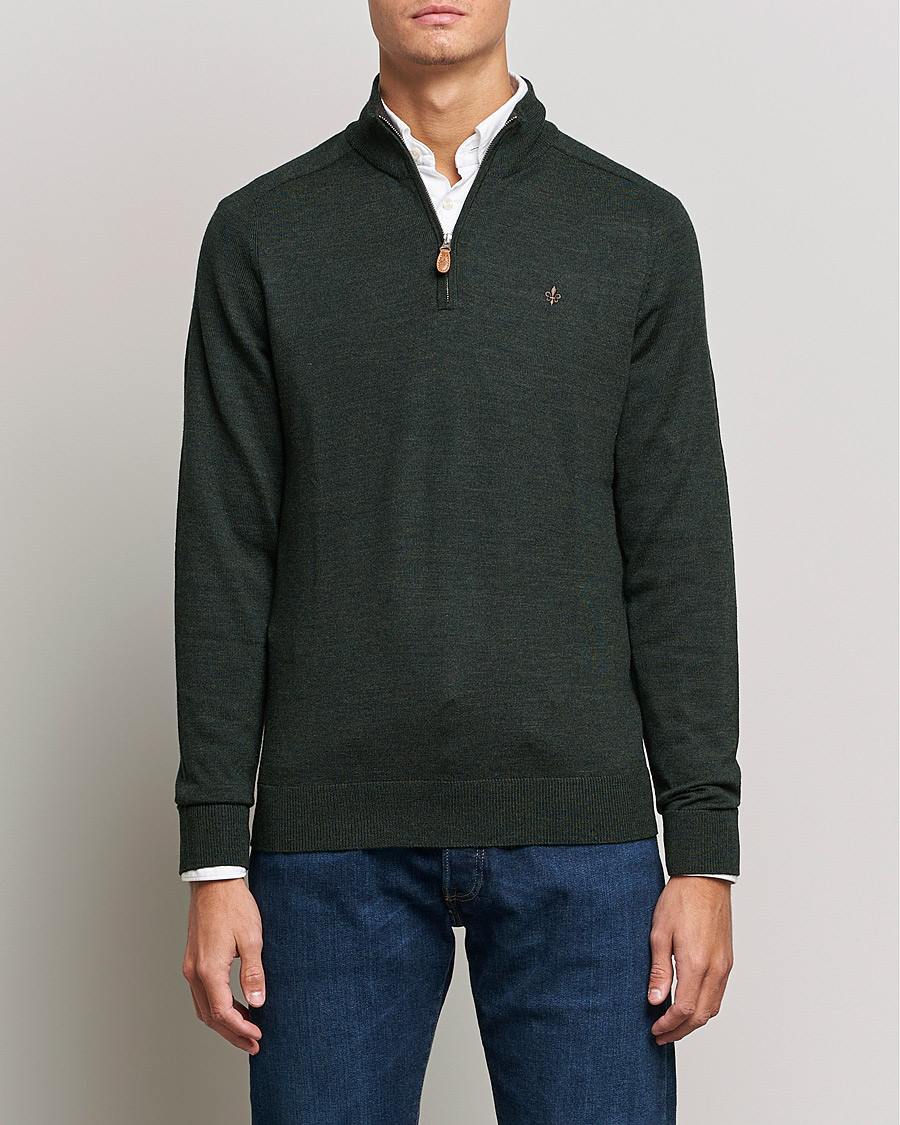 Homme | Pulls Et Tricots | Morris | John Merino Half Zip Olive
