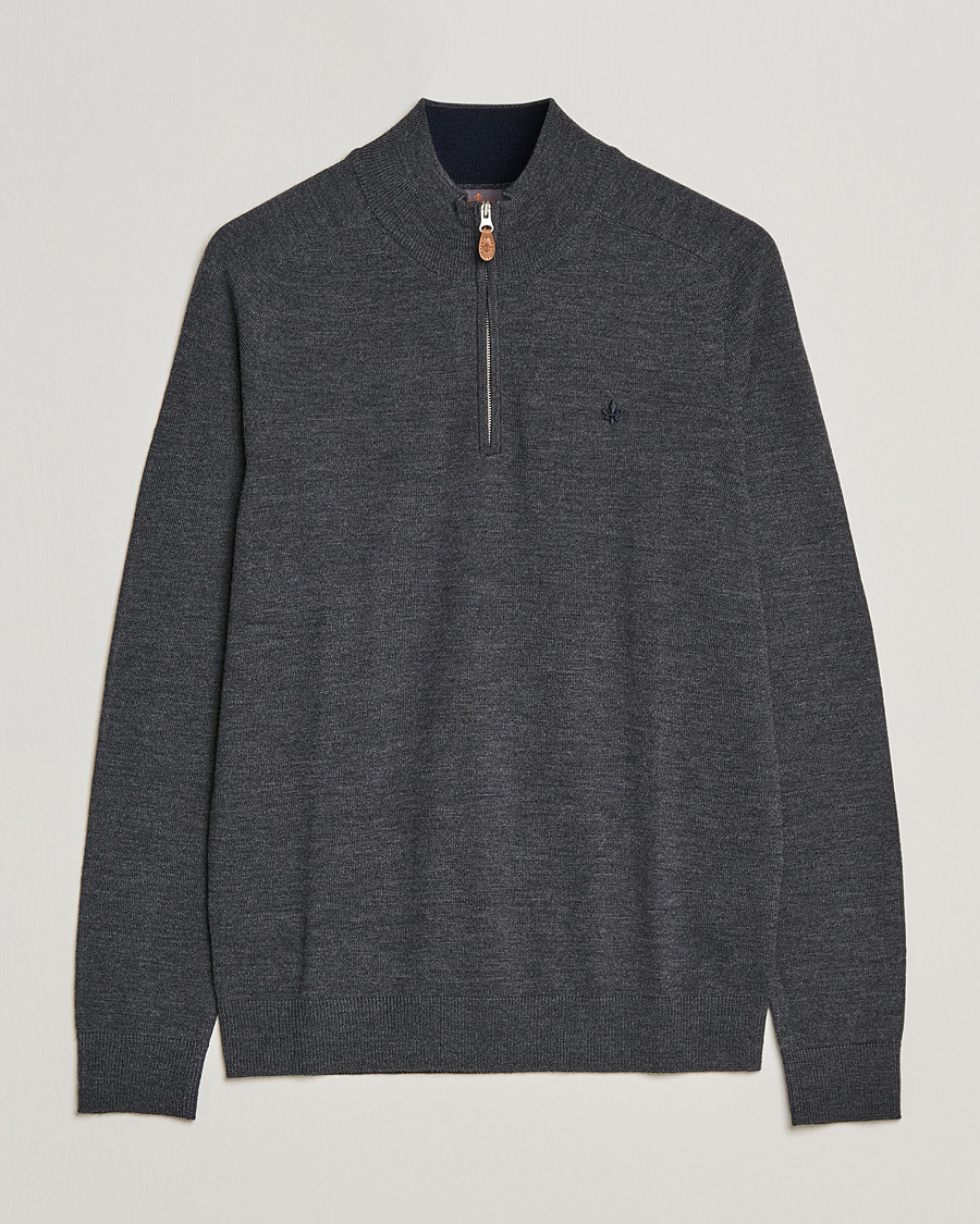 Homme | Pulls Et Tricots | Morris | John Merino Half Zip Dark Grey