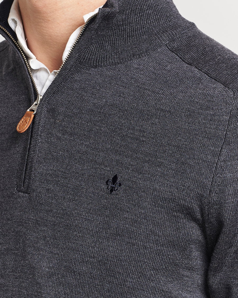 Homme | Pulls Et Tricots | Morris | John Merino Half Zip Dark Grey