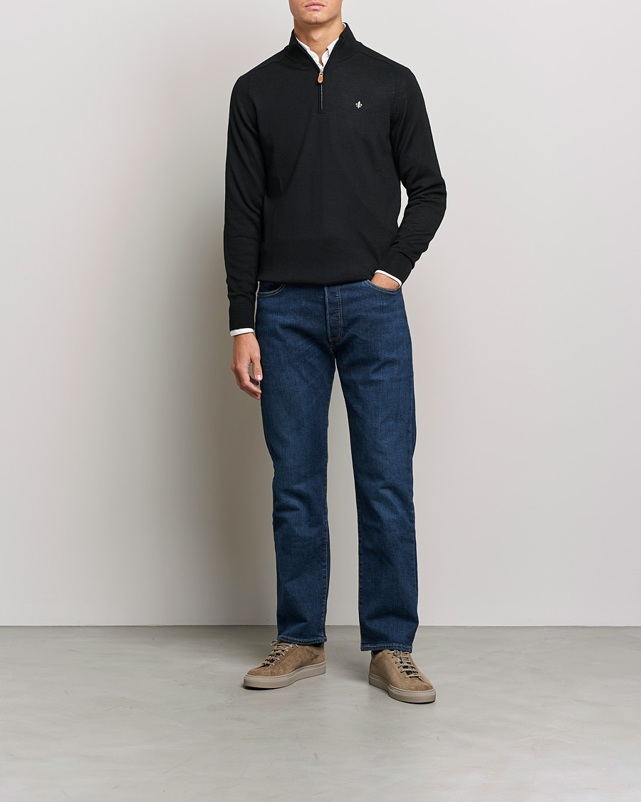 Homme | Pulls Et Tricots | Morris | John Merino Half Zip Black