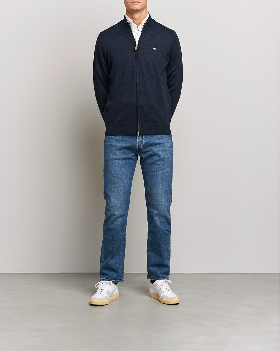 Homme | Pulls Et Tricots | Morris | Merino Zip Cardigan Navy