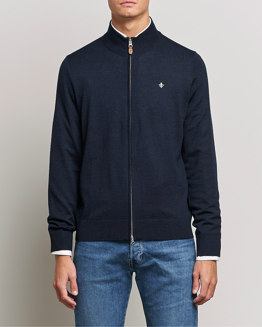 Homme | Pulls Et Tricots | Morris | Merino Zip Cardigan Navy