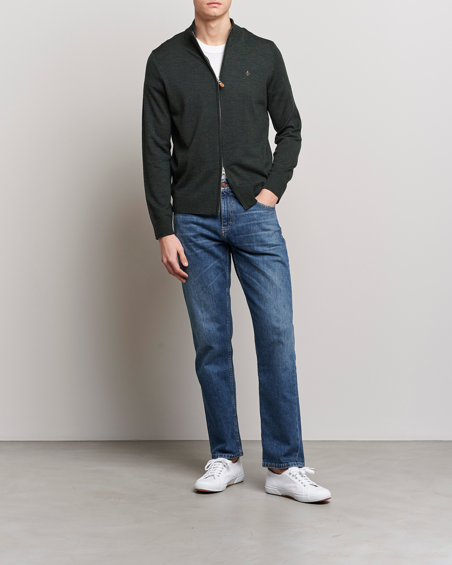 Homme | Pulls Et Tricots | Morris | Merino Full Zip Cardigan Olive