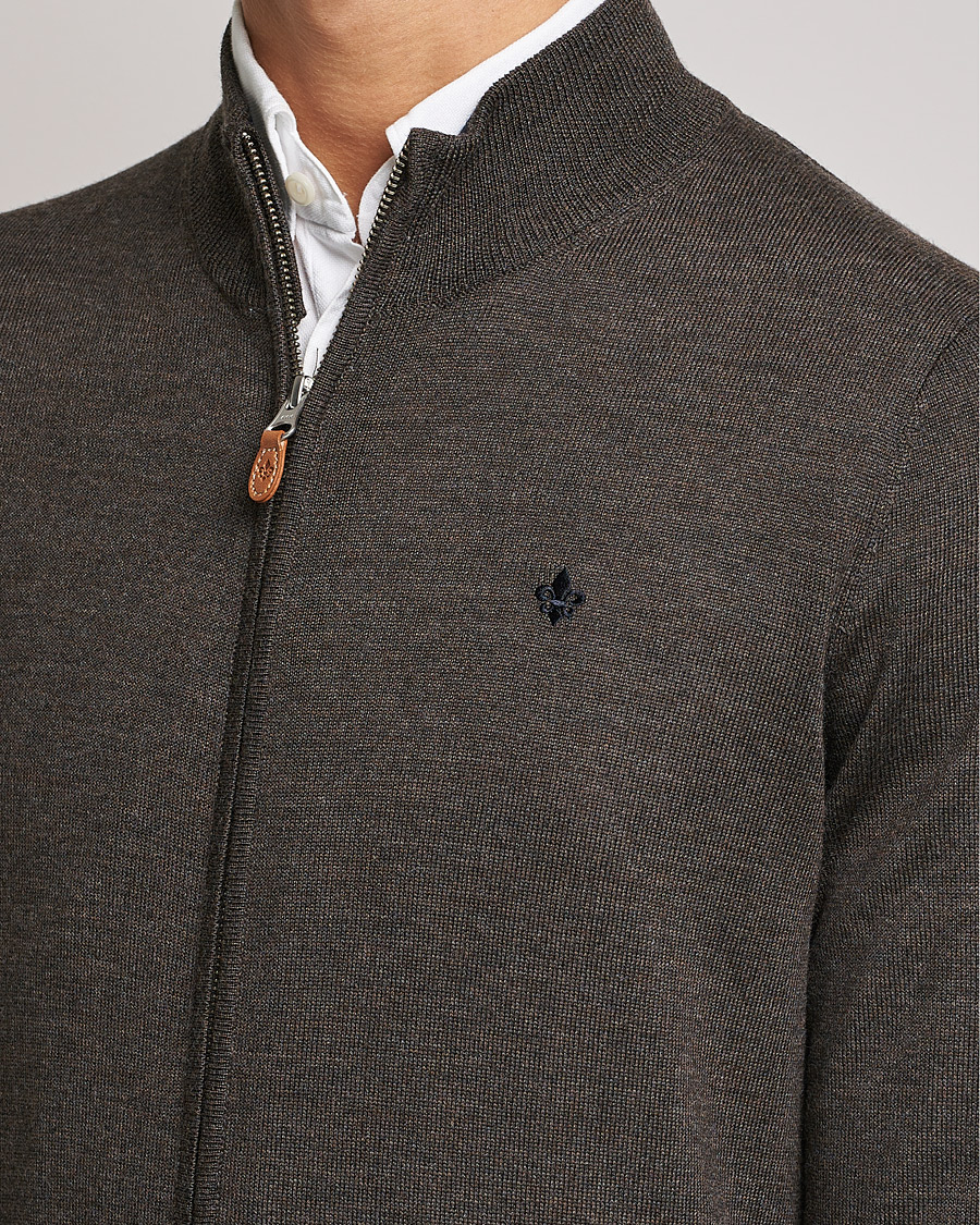 Homme | Pulls Et Tricots | Morris | Merino Full Zip Cardigan Dark Brown