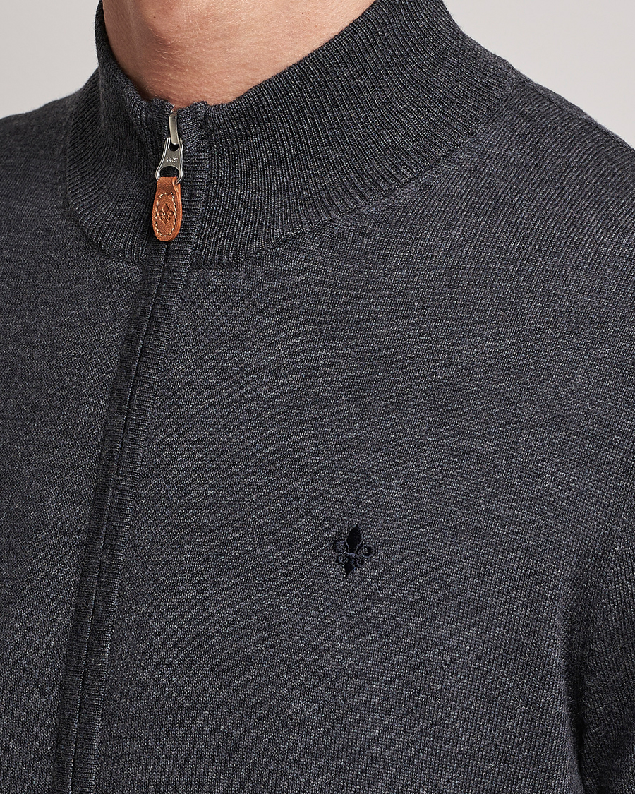 Homme | Pulls Et Tricots | Morris | Merino Full Zip Cardigan Dark Grey