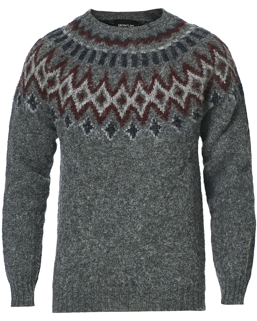 Homme | Pulls Et Tricots | Howlin' | Brushed Wool Fair Isle Crew Sweater Oxford