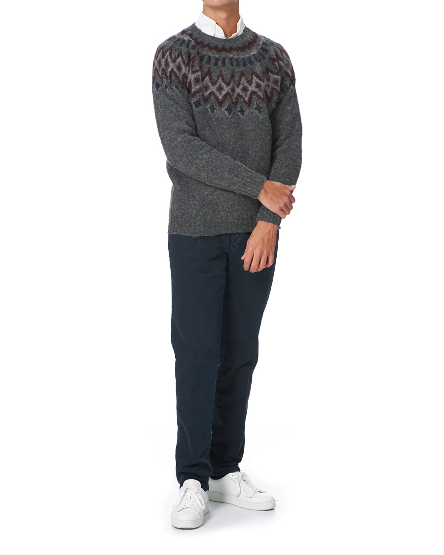 Homme | Pulls Et Tricots | Howlin' | Brushed Wool Fair Isle Crew Sweater Oxford