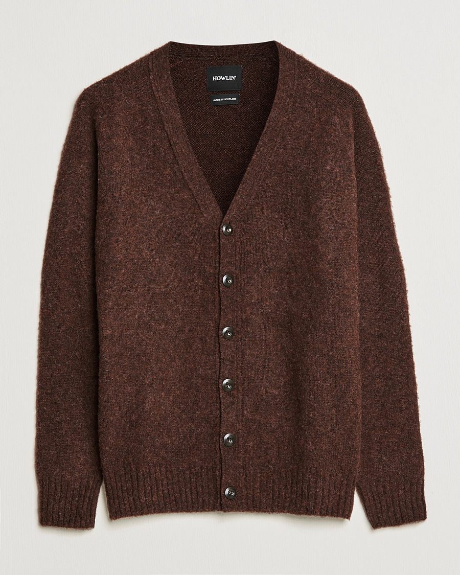 Homme | Pulls Et Tricots | Howlin' | Brushed Wool Cardigan Brownish