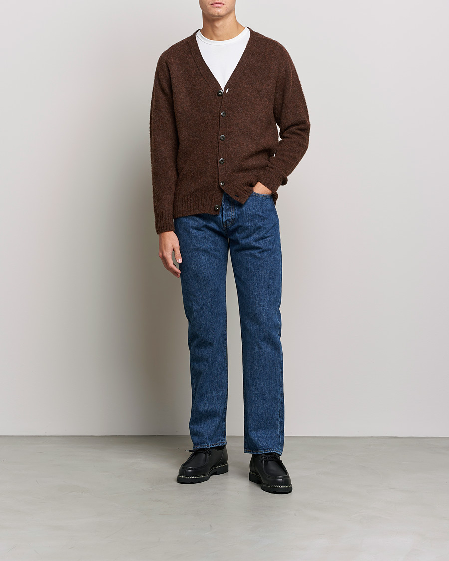 Homme | Pulls Et Tricots | Howlin' | Brushed Wool Cardigan Brownish