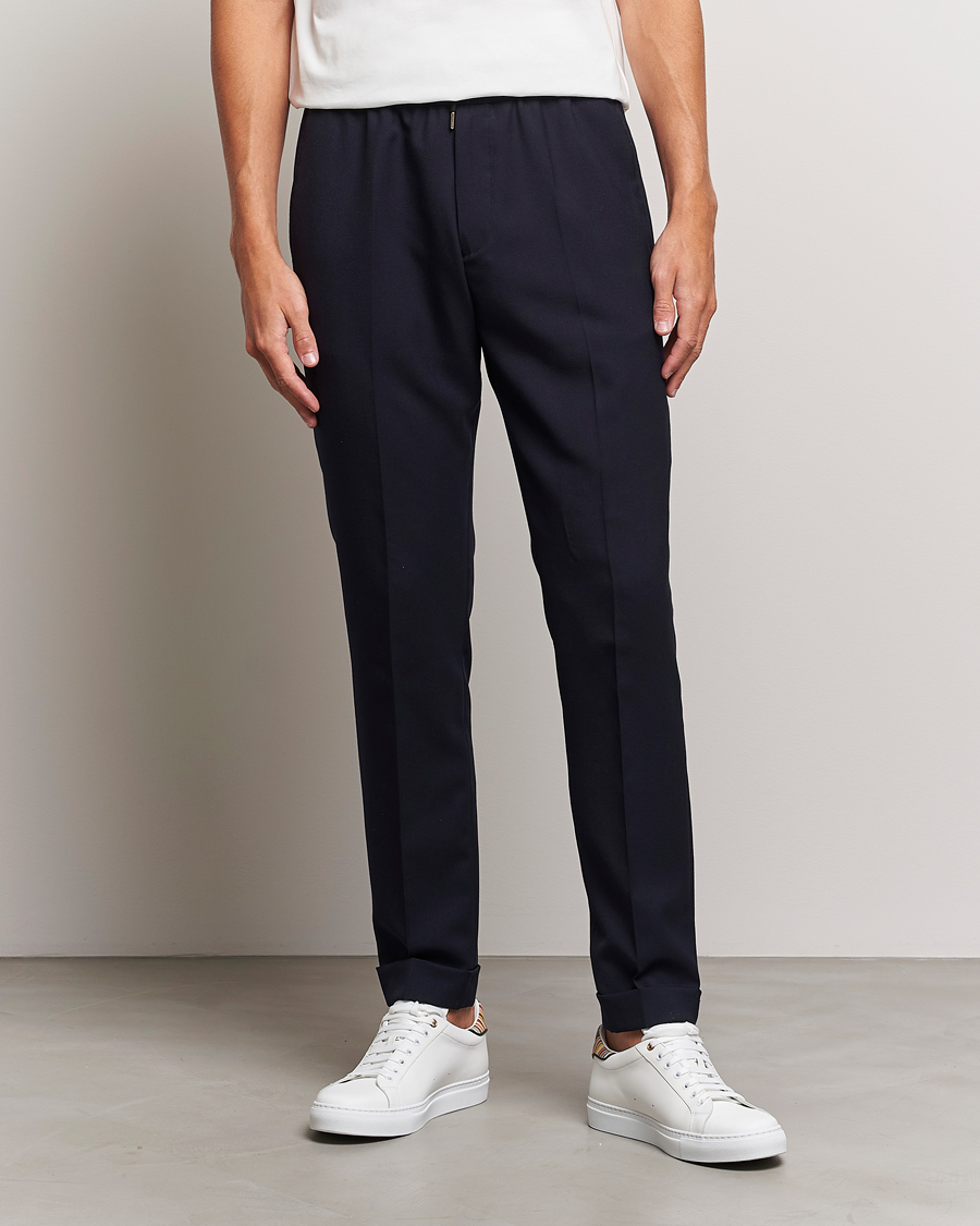 Homme | Pantalons | Paul Smith | Drawstring Elastic Wool Pant Navy