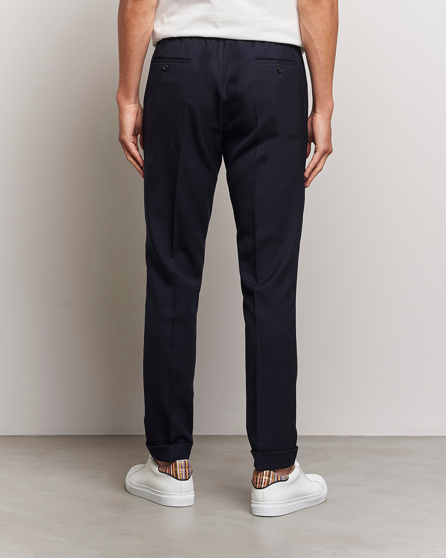 Homme | Pantalons | Paul Smith | Drawstring Elastic Wool Pant Navy