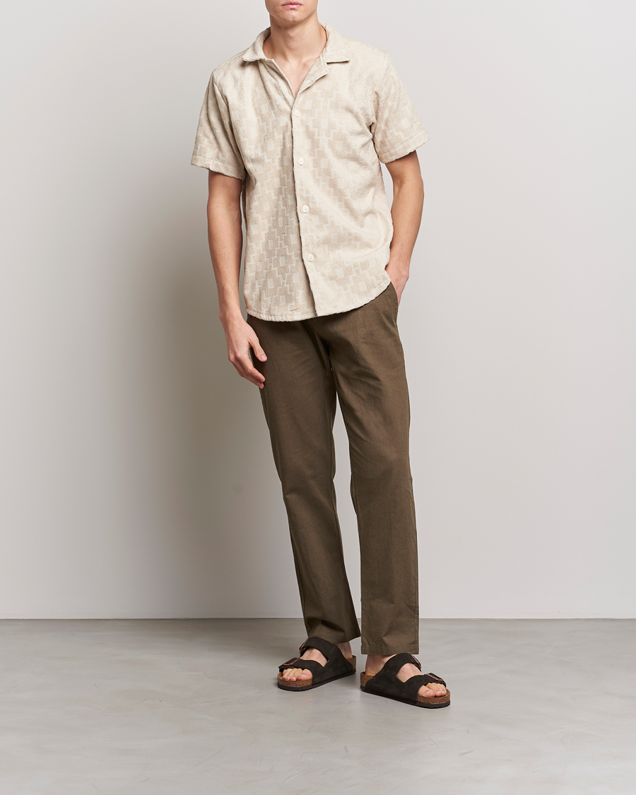 Homme | Chemises | OAS | Machu Terry Short Sleeve Shirt Beige