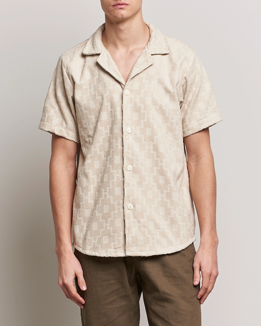 Homme | Chemises | OAS | Machu Terry Short Sleeve Shirt Beige