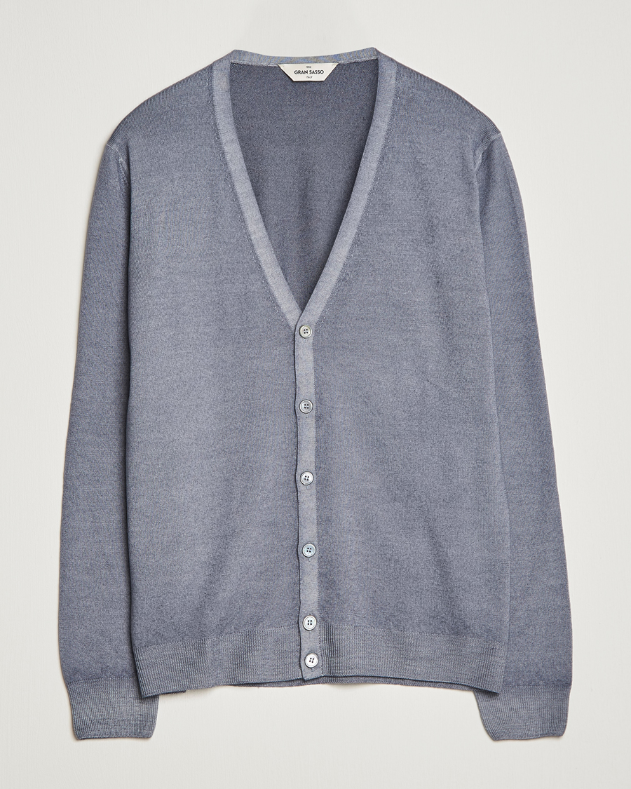 Homme | Pulls Et Tricots | Gran Sasso | Vintage Merino Fashion Fit Cardigan Light Grey