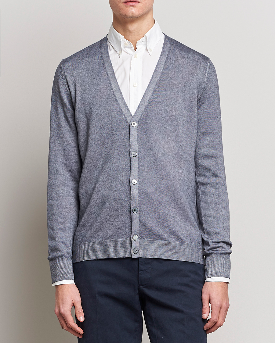 Homme | Pulls Et Tricots | Gran Sasso | Vintage Merino Fashion Fit Cardigan Light Grey