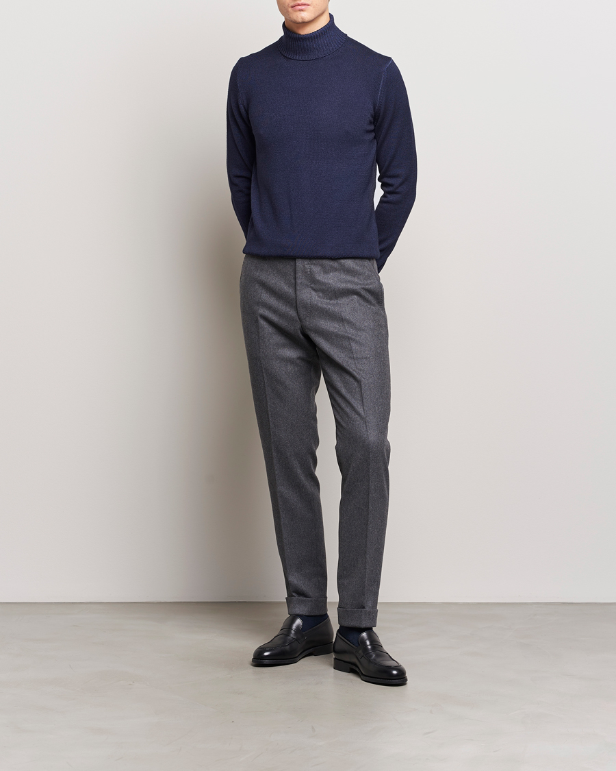 Homme | Pulls Et Tricots | Gran Sasso | Vintage Merino Fashion Fit Polo Navy