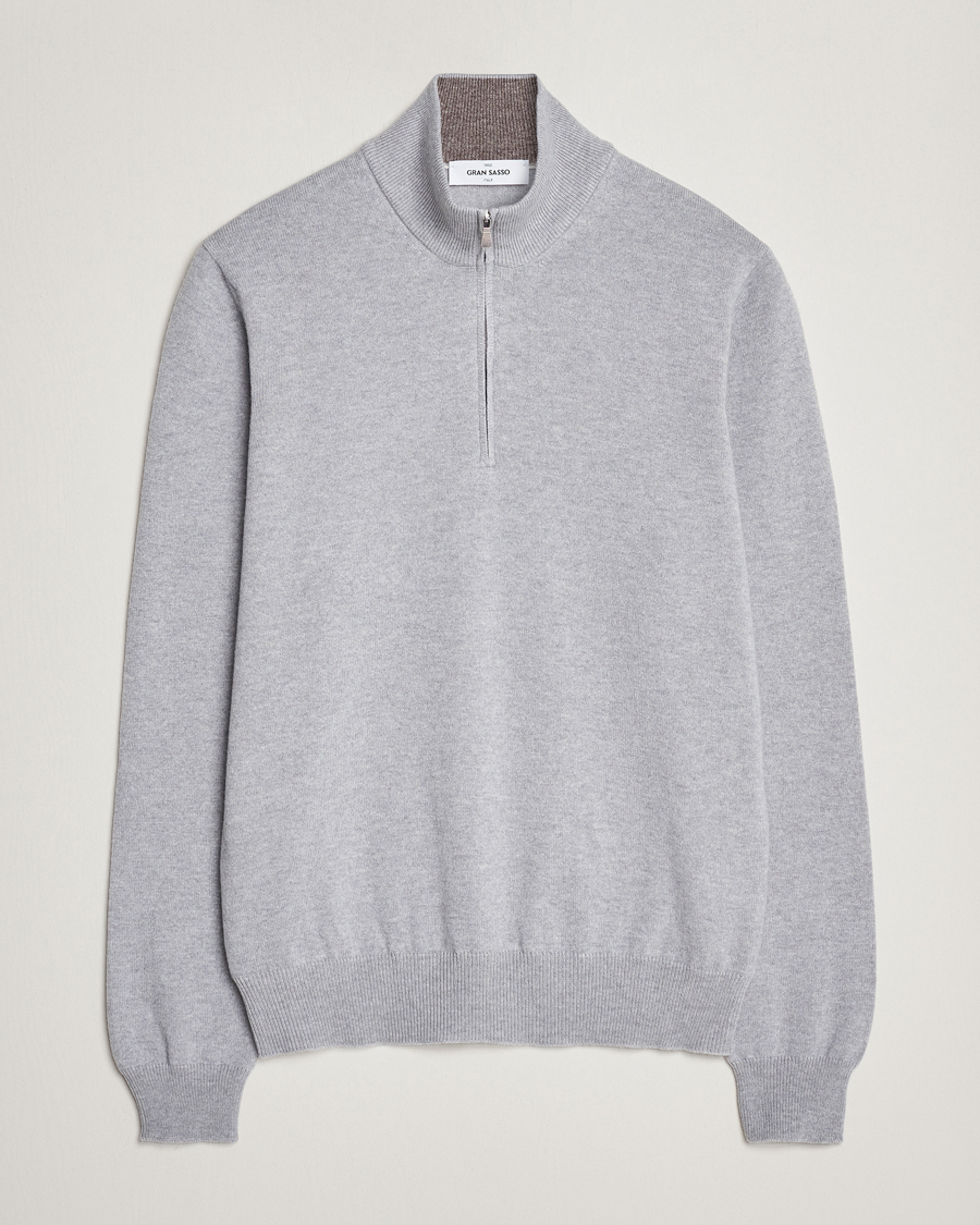 Homme | Pulls Et Tricots | Gran Sasso | Wool/Cashmere Half Zip Light Grey