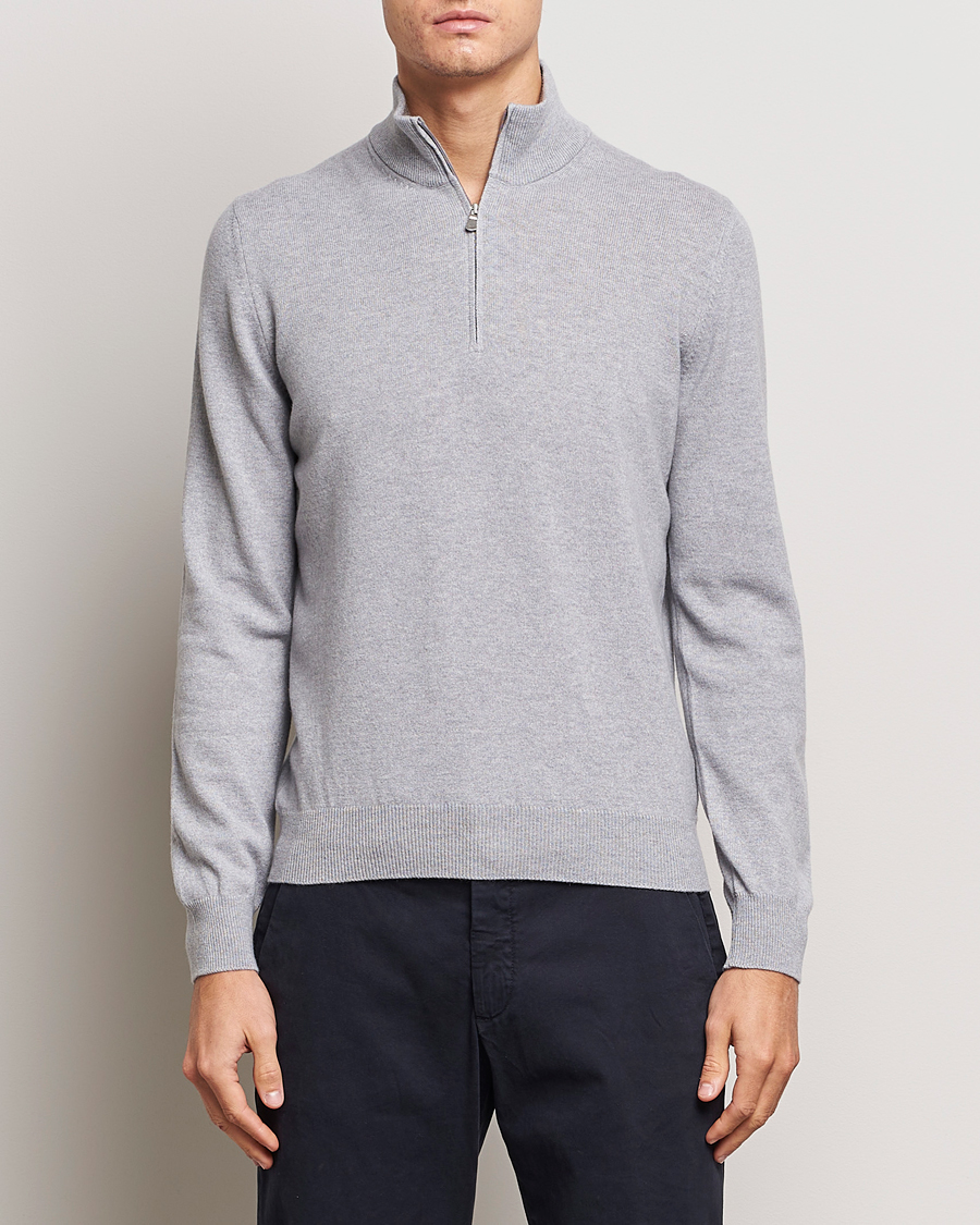 Homme | Pulls Et Tricots | Gran Sasso | Wool/Cashmere Half Zip Light Grey