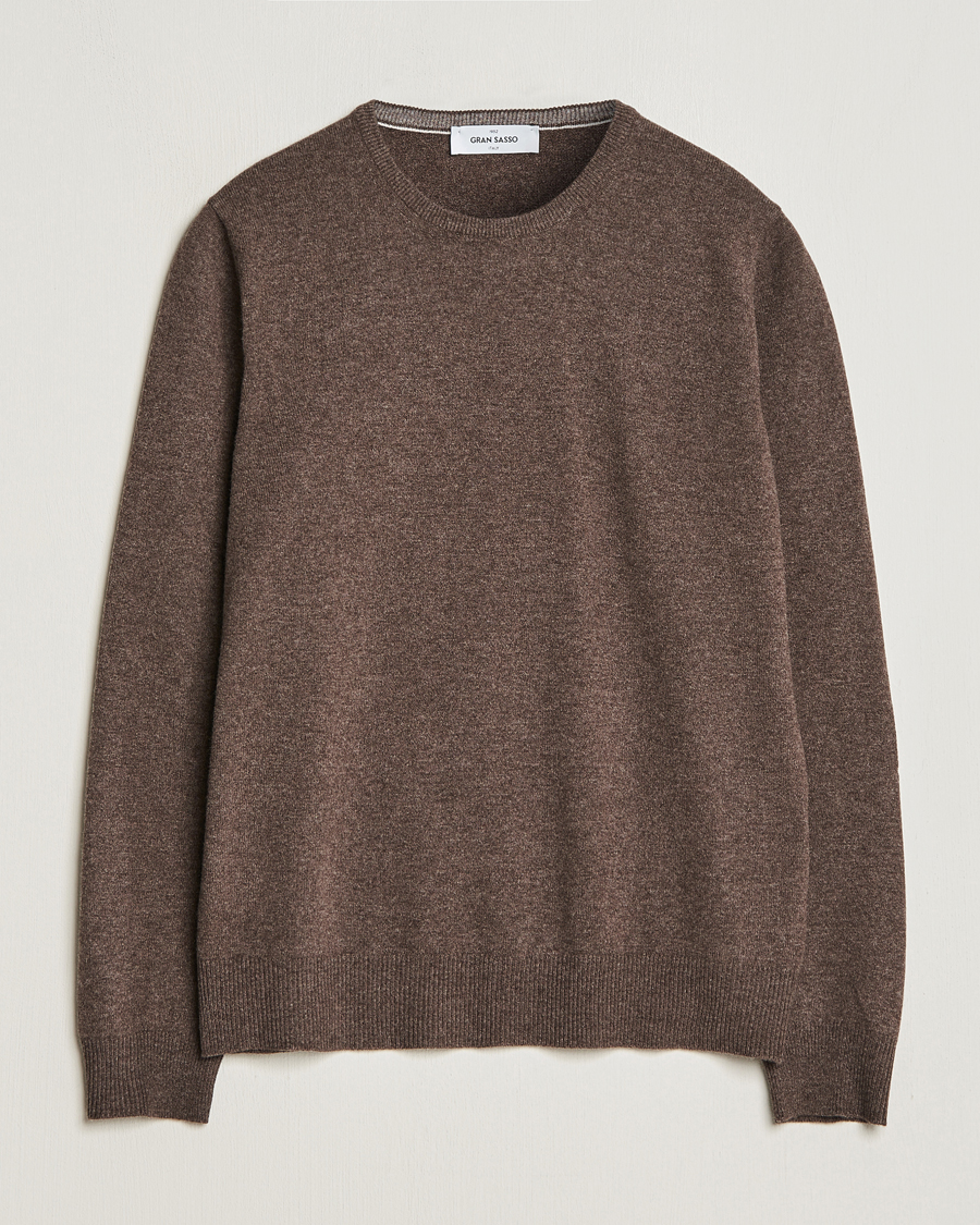 Homme | Pulls Et Tricots | Gran Sasso | Wool/Cashmere Crew Neck Brown Melange