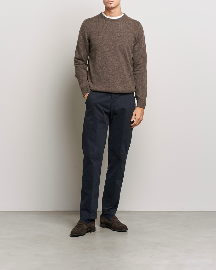 Homme | Pulls Et Tricots | Gran Sasso | Wool/Cashmere Crew Neck Brown Melange