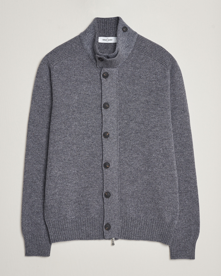 Homme | Pulls Et Tricots | Gran Sasso | Heavy Wool Cardigan Grey Melange