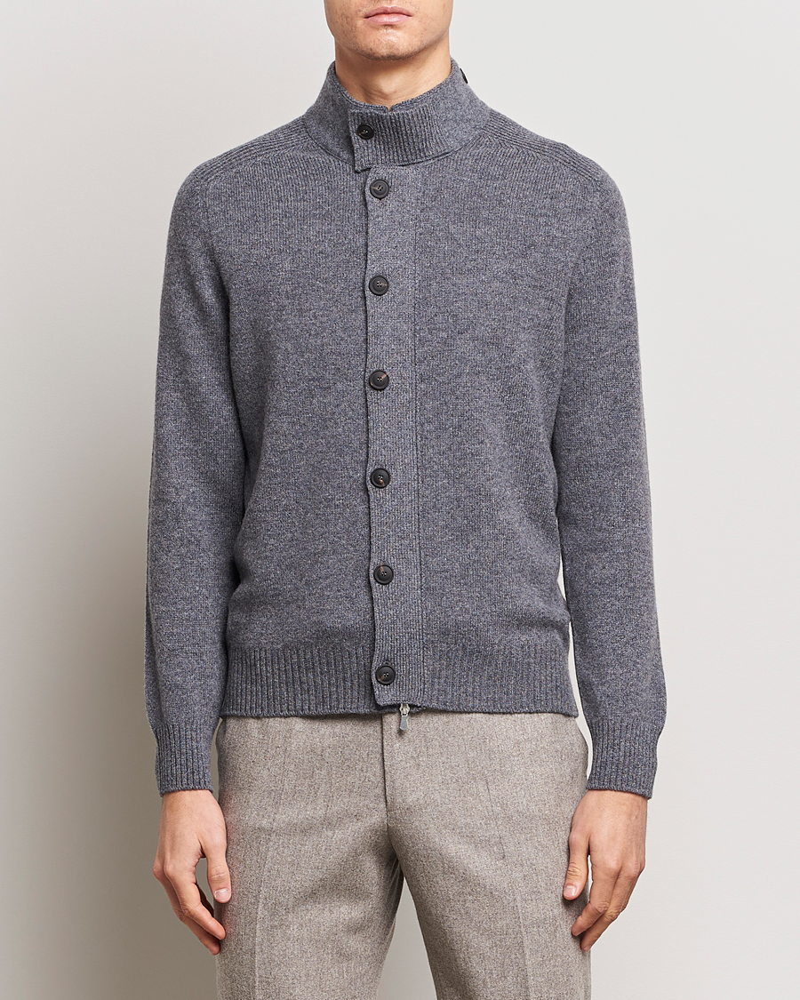 Homme | Pulls Et Tricots | Gran Sasso | Heavy Wool Cardigan Grey Melange