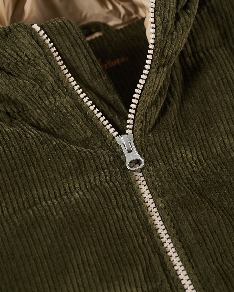 Homme | Manteaux Et Vestes | Stenströms | Padded Corduroy Hood Vest Olive