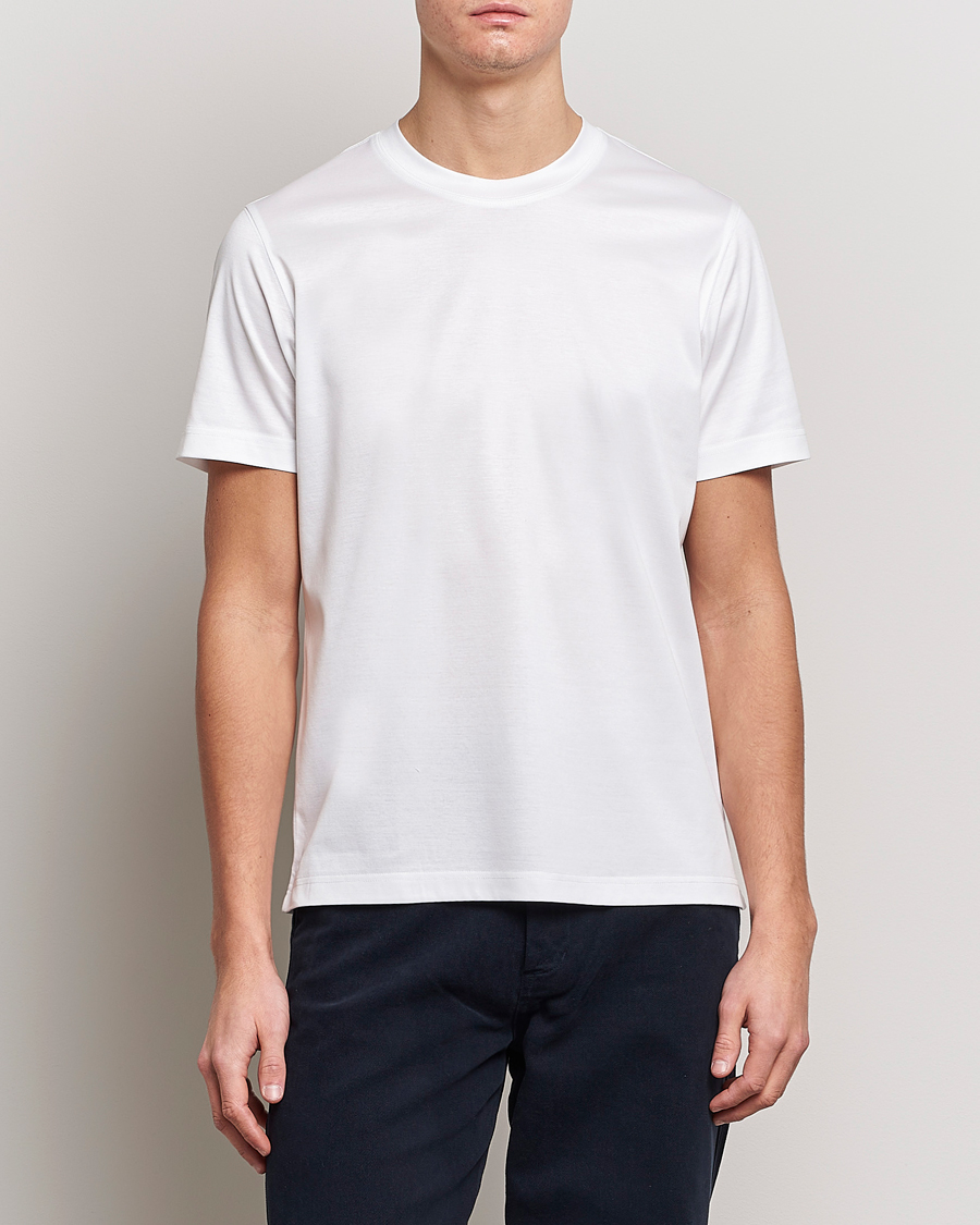 Homme | Business & Beyond | Eton | Filo Di Scozia Cotton T-Shirt White