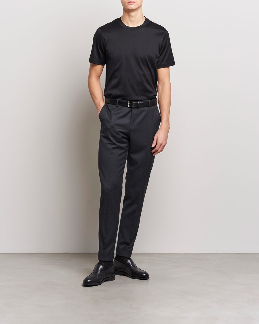 Homme | T-shirts | Eton | Filo Di Scozia Cotton T-Shirt Black