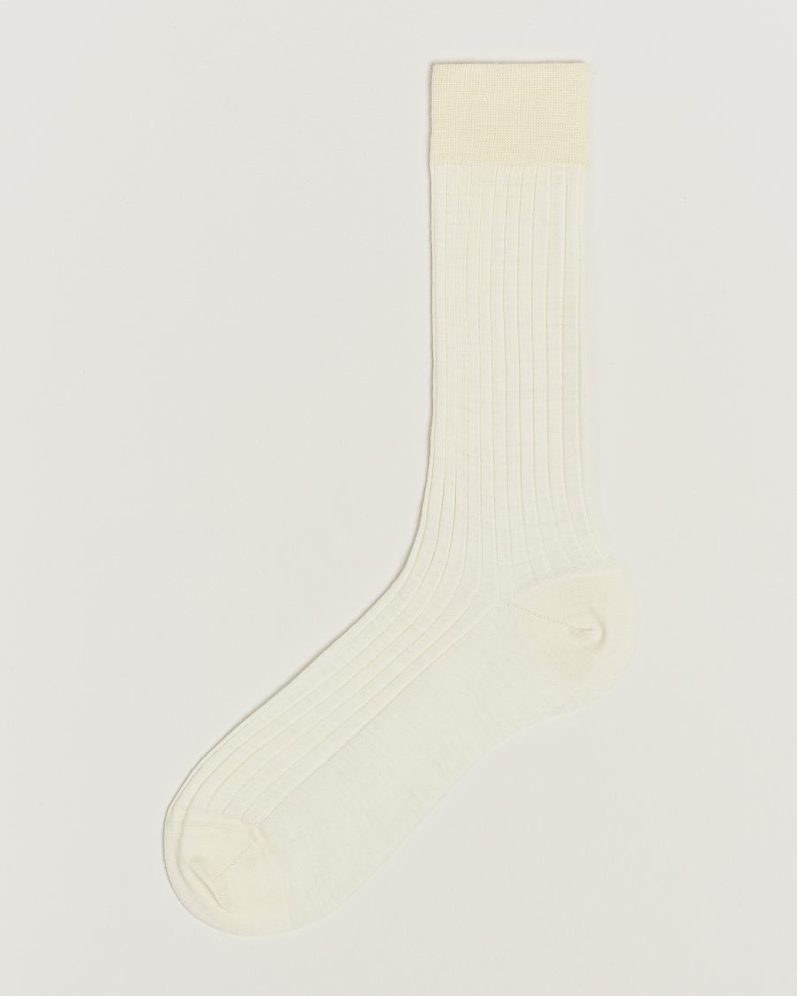 Homme | Sous-Vêtements Et Chaussettes | Bresciani | Wool/Nylon Ribbed Short Socks White