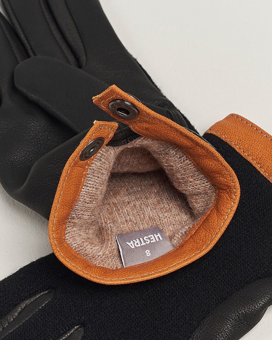 Homme |  | Hestra | Deerskin Wool Tricot Glove BlackBlack